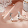 Silver Pearl studs Half Bali Earrings