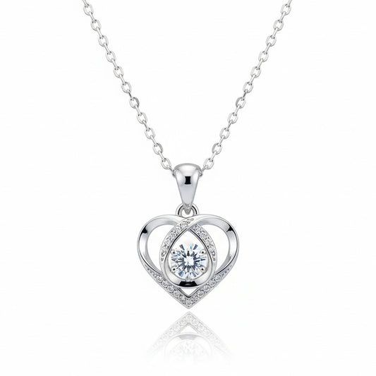 Silver Forever Love Dancing Heart Pendant
