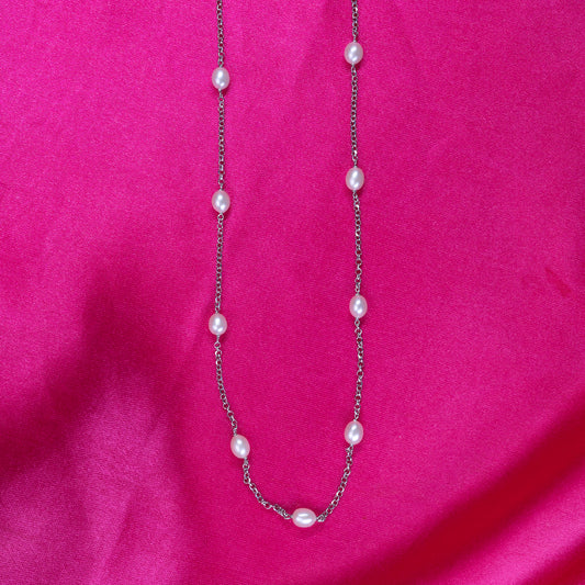 Silver classy Pearl Gemstone Chain