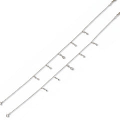 Silver Teardrop Charms Anklet for the cute her