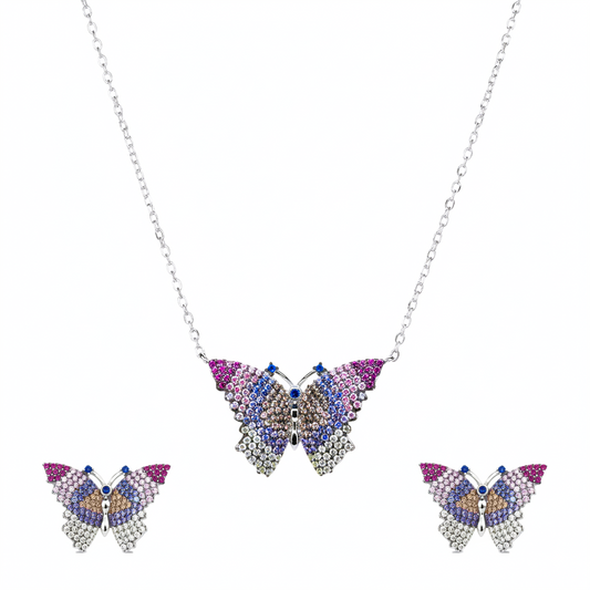 Silver Italian Fancy Butterfly set