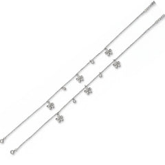 Silver Floral Charm anklet for her