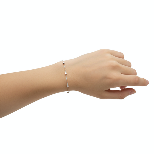 Silver Delicate Solo Hand Bracelet