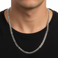 Silver Curb Interlock Chain For Him