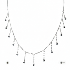 Silver Raindrop Dangle Necklace