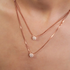 925 silver Rose gold Layered Necklace set with Earrings