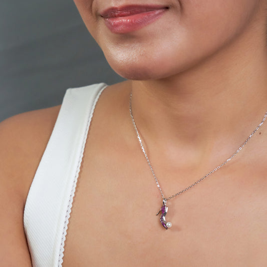 Silver High Heel Shoe Pendant For Her