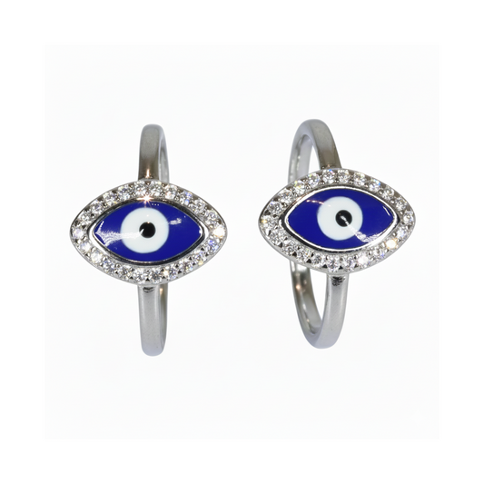 Silver Good Luck Evil Eye Toe Ring