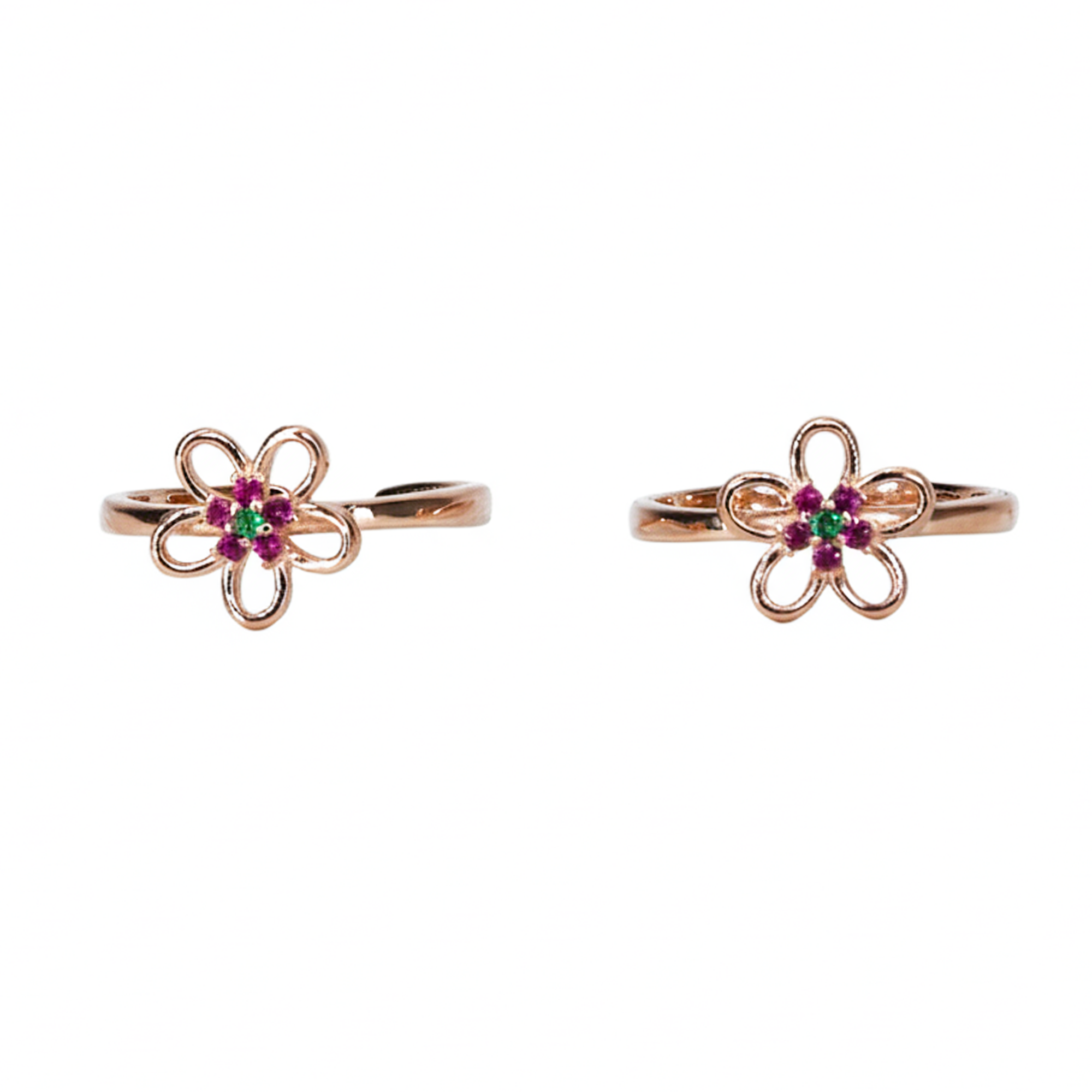 Rose Gold Bloom Flower Toe Ring