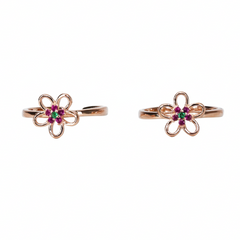 Rose Gold Bloom Flower Toe Ring