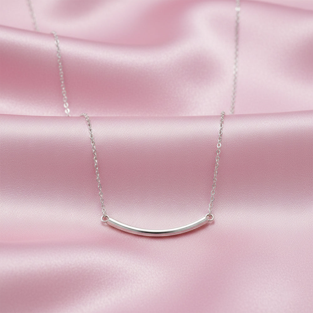 Silver Curved Bar Pendant