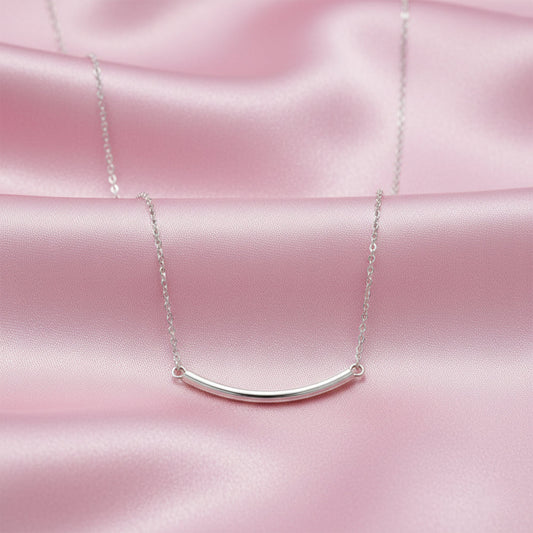 Silver Curved Bar Pendant