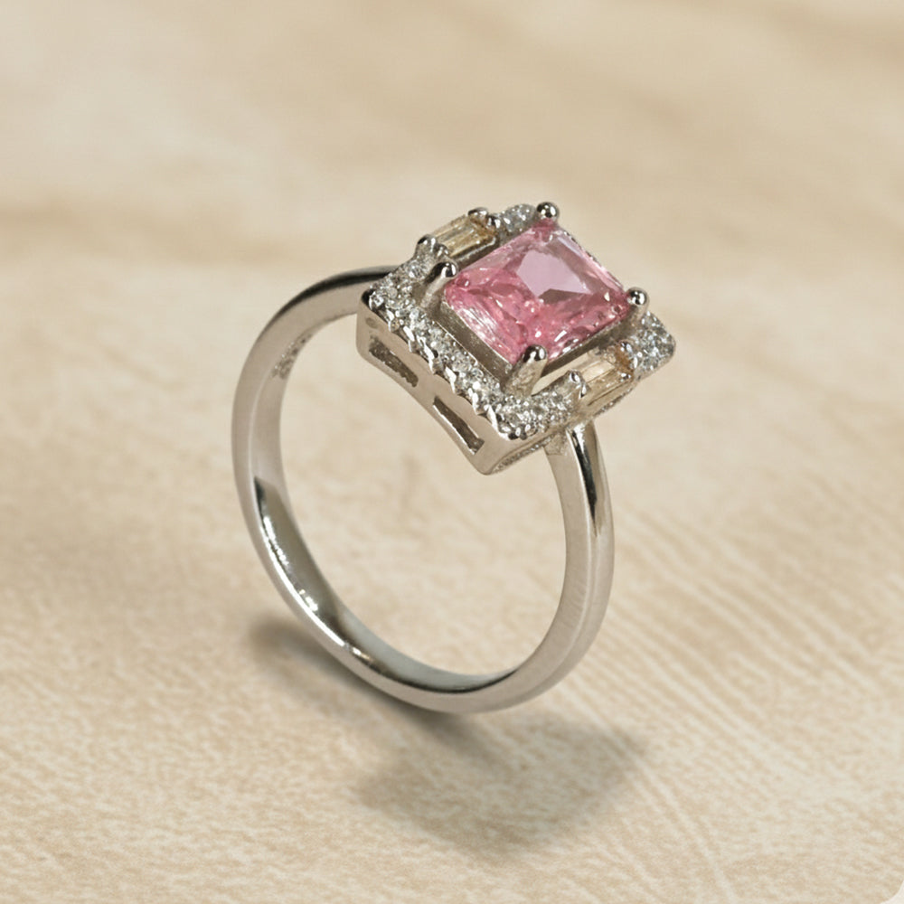  Silver Radiant Hibiscus Ring For Her