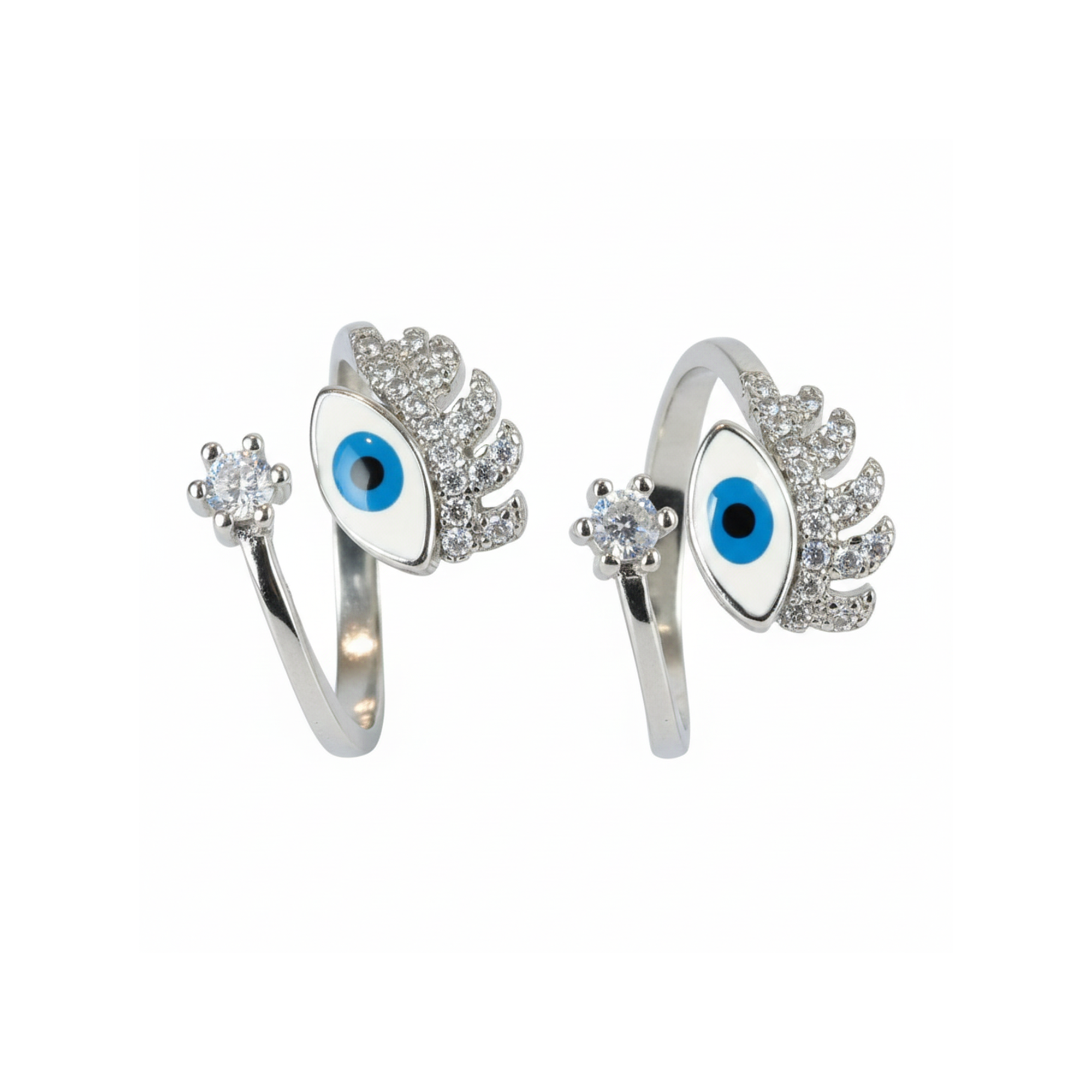 Silver Blue Evil Eye Protection Toe Ring