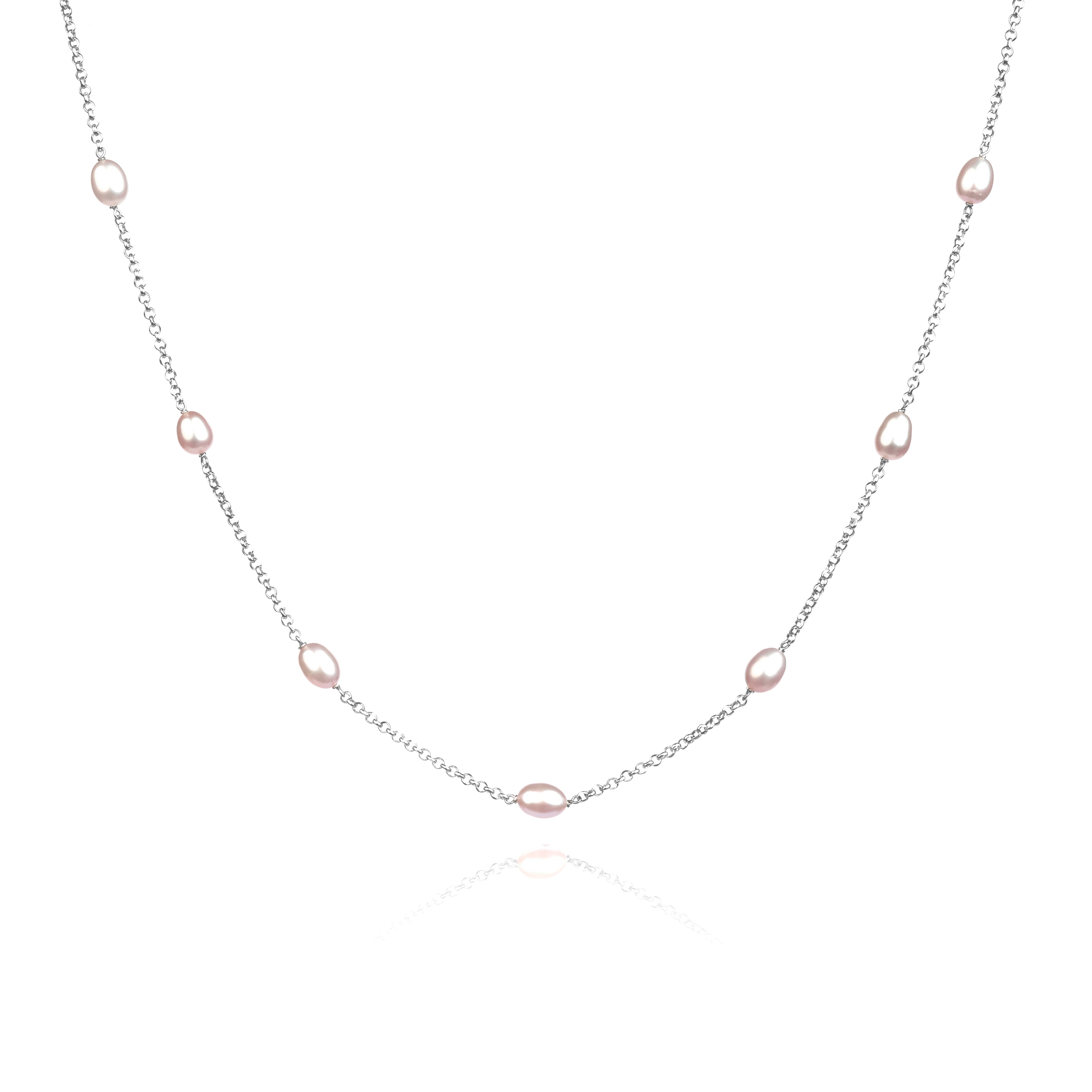 Radiant Freshwater Pearl Sterling Silver Chain