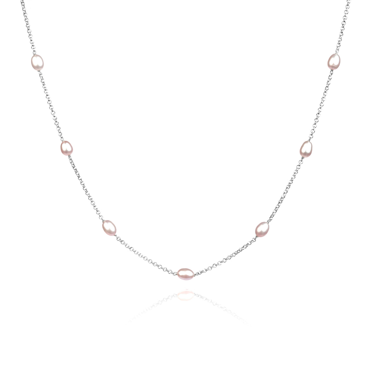 Radiant Freshwater Pearl Sterling Silver Chain