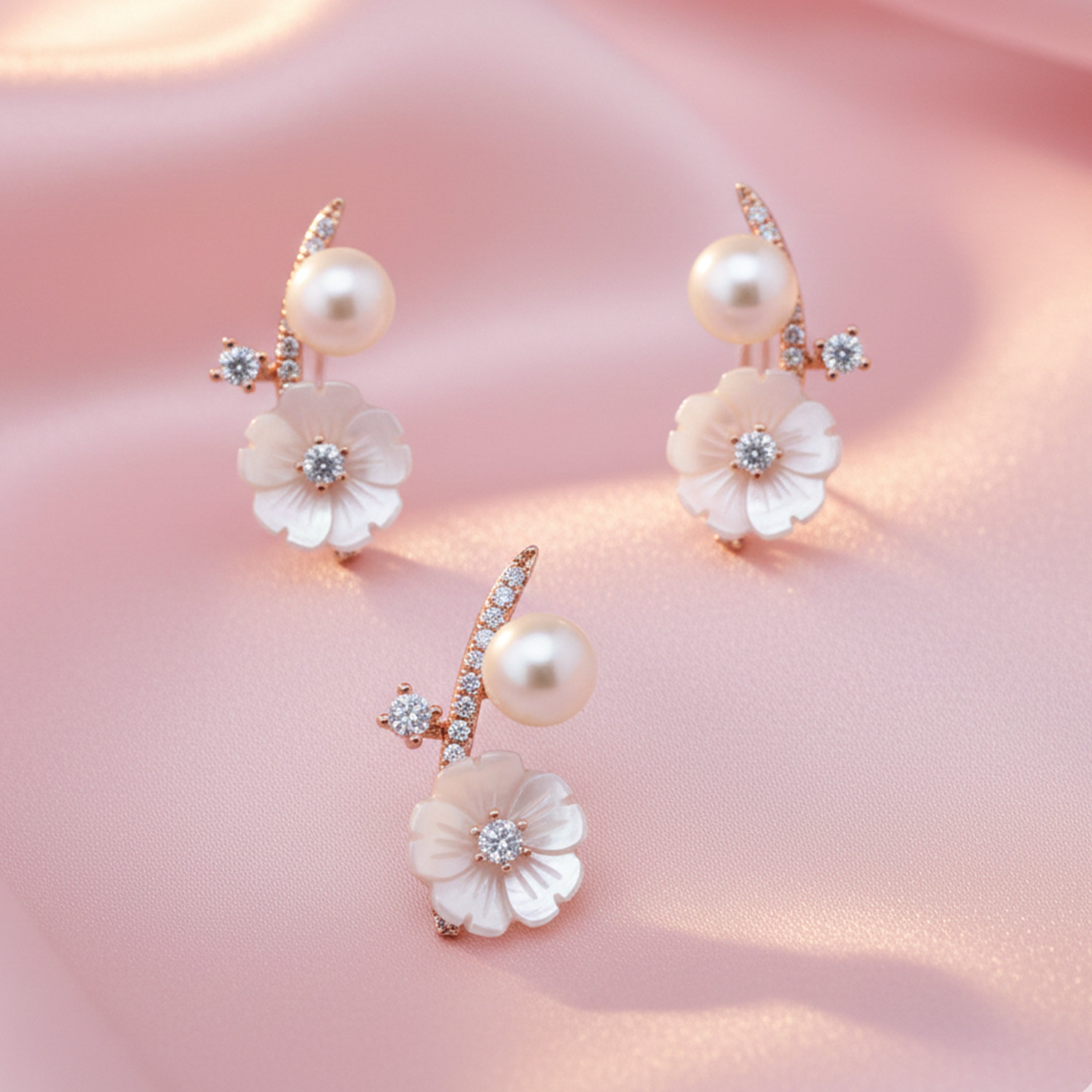 Rose Gold Exquisite Floral Pendant Set for Her