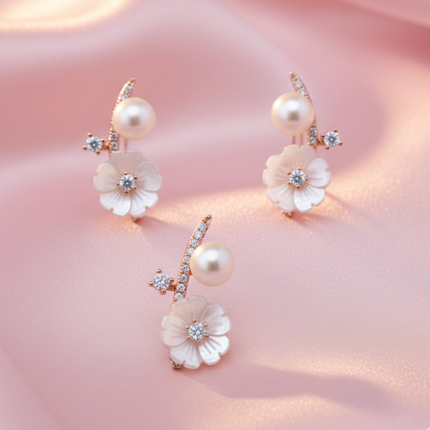 Rose Gold Exquisite Floral Pendant Set for Her