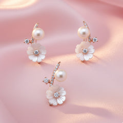 Rose Gold Exquisite Floral Pendant Set for Her