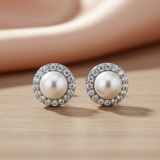 Silver Classic Pearl Studs
