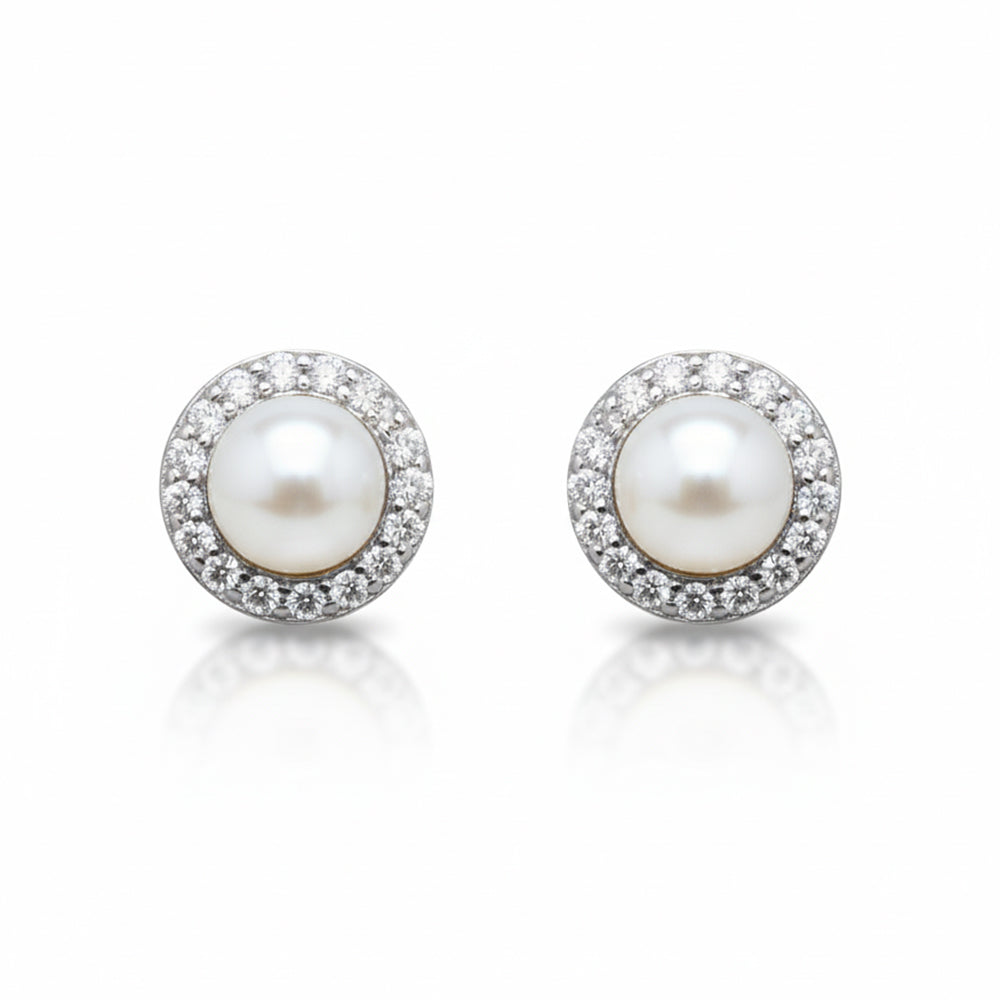 Silver Classic Pearl Studs