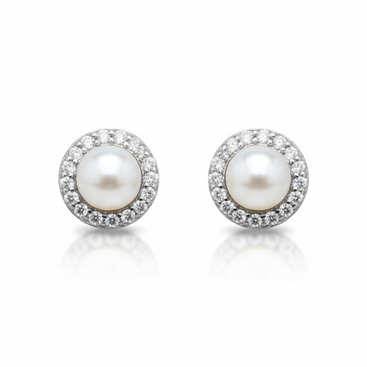 Silver Classic Pearl Studs
