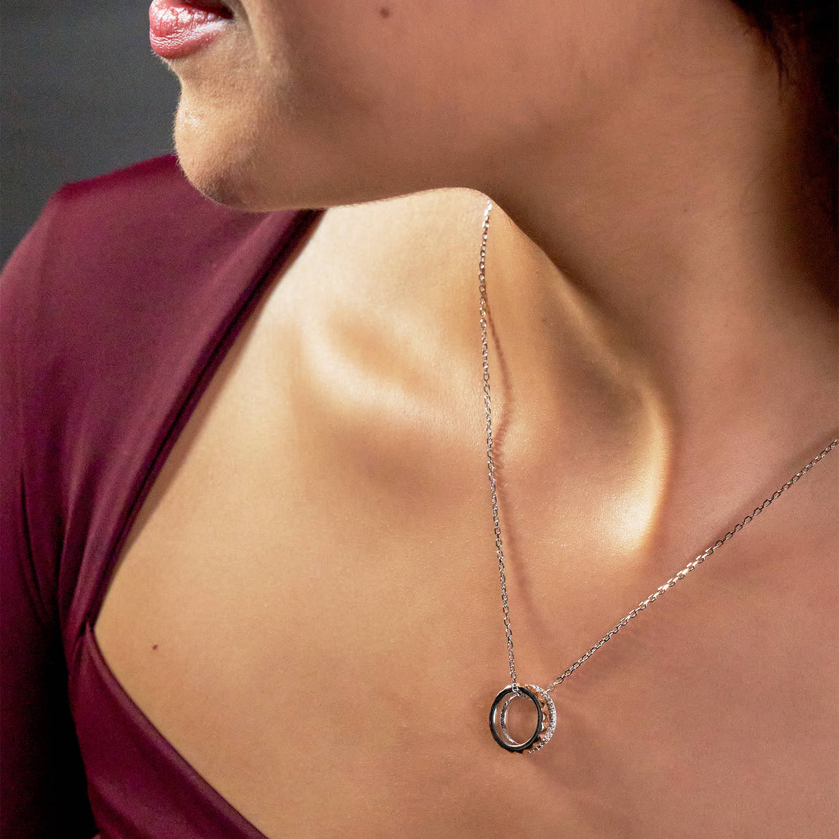Silver Trinity Ring Pendant For Her