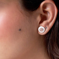 Rose Gold Cosmic Halo Studs Earrings