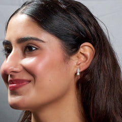 Silver Pearl studs Half Bali Earrings