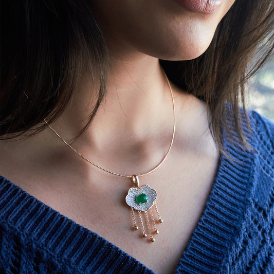 Silver Golden Fortune cloud Charms Pendant