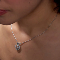 Silver Eternal Love written Heart Pendant set for her