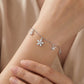 Silver Sparkling Flower Charm Bracelet