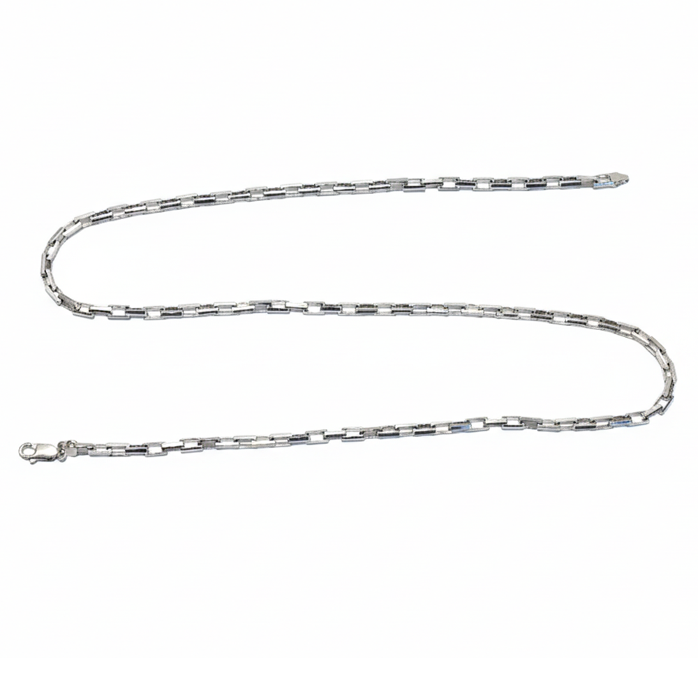 Silver Solid Link Chain For Him