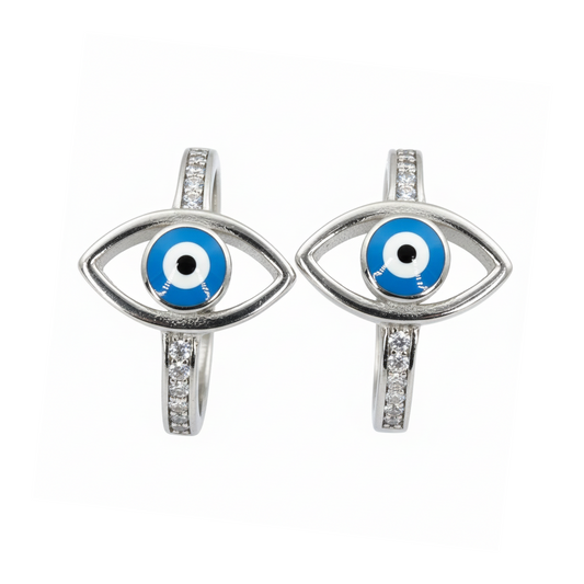 Silver Dainty Evil Eye Toe Ring