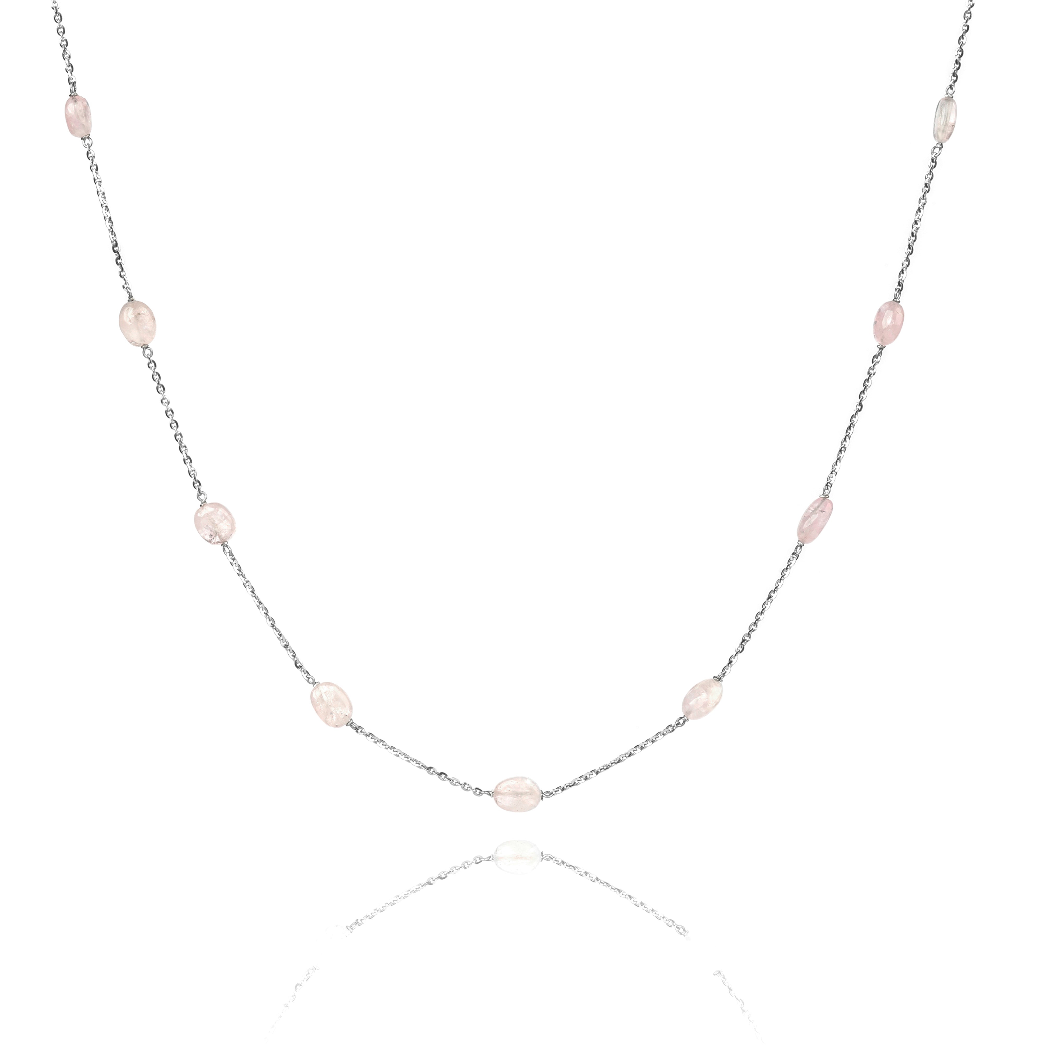 Morganite Sterling Silver Chain for her