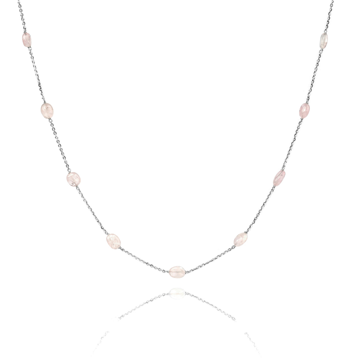 Morganite Sterling Silver Chain for her