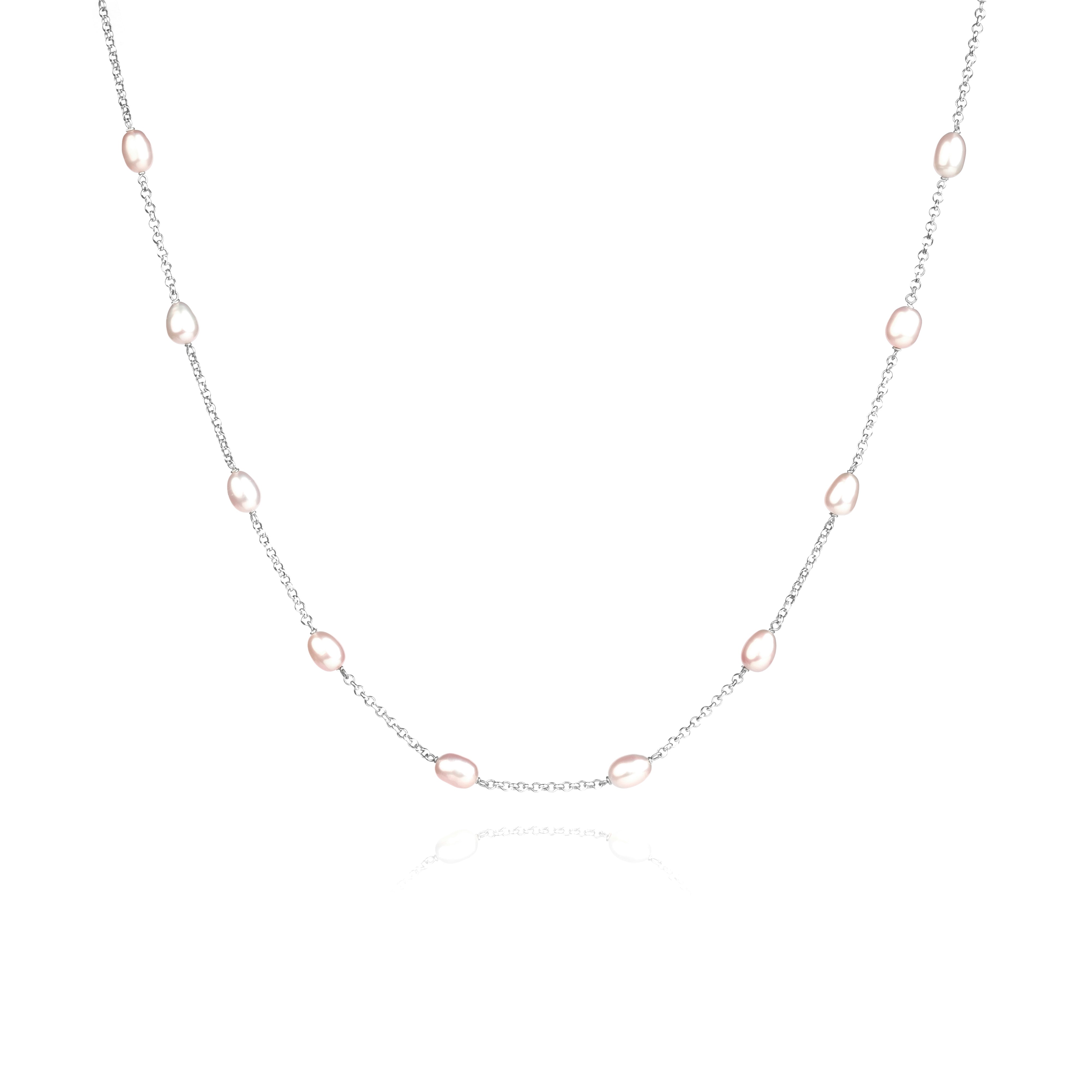 Lustrous Freshwater Pearls Sterling Silver Necklace