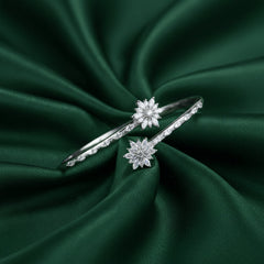 Silver Starlight Floral Bracelet For Her