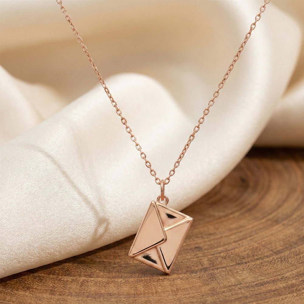 Rose gold secret message Envelope Locket pendant for Her