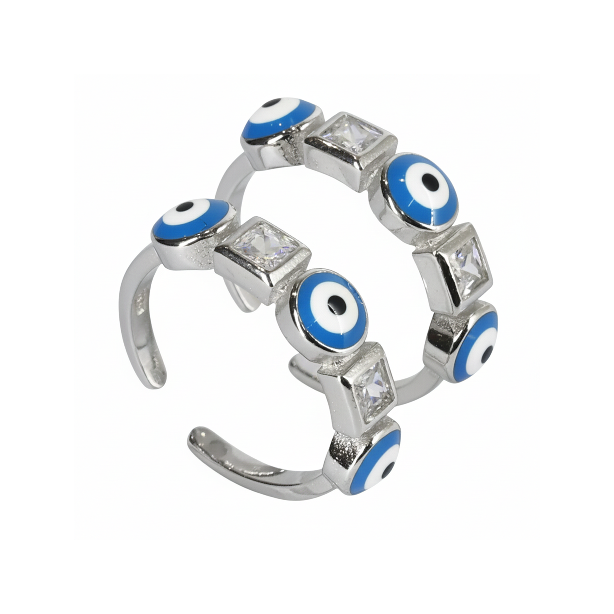 Silver Daisy Protective Evil Eye Charms Toe Ring