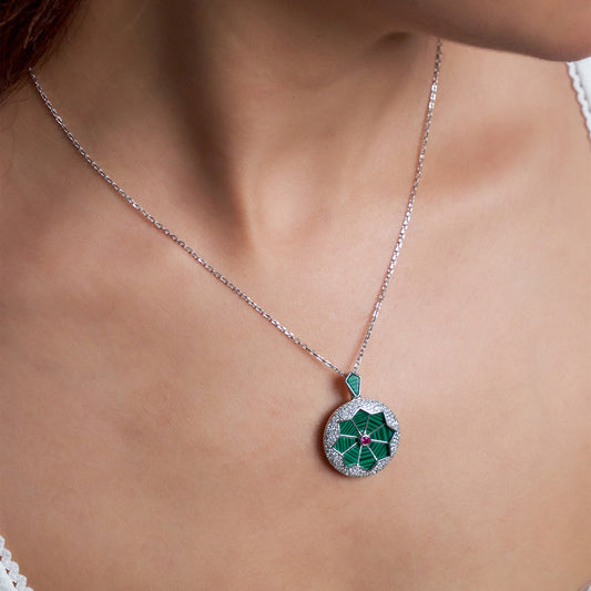 Silver Green Sparkle Pendant