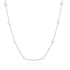Classic Round Freshwater Pearl Sterling Silver Chain