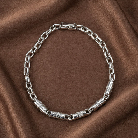 Silver Sterling Silver Accents Men's Bracelet