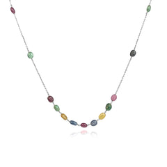 925 Silver Multicolored stone Necklace