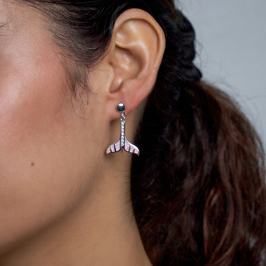 Silver Mermaid Tail Dangle Earrings