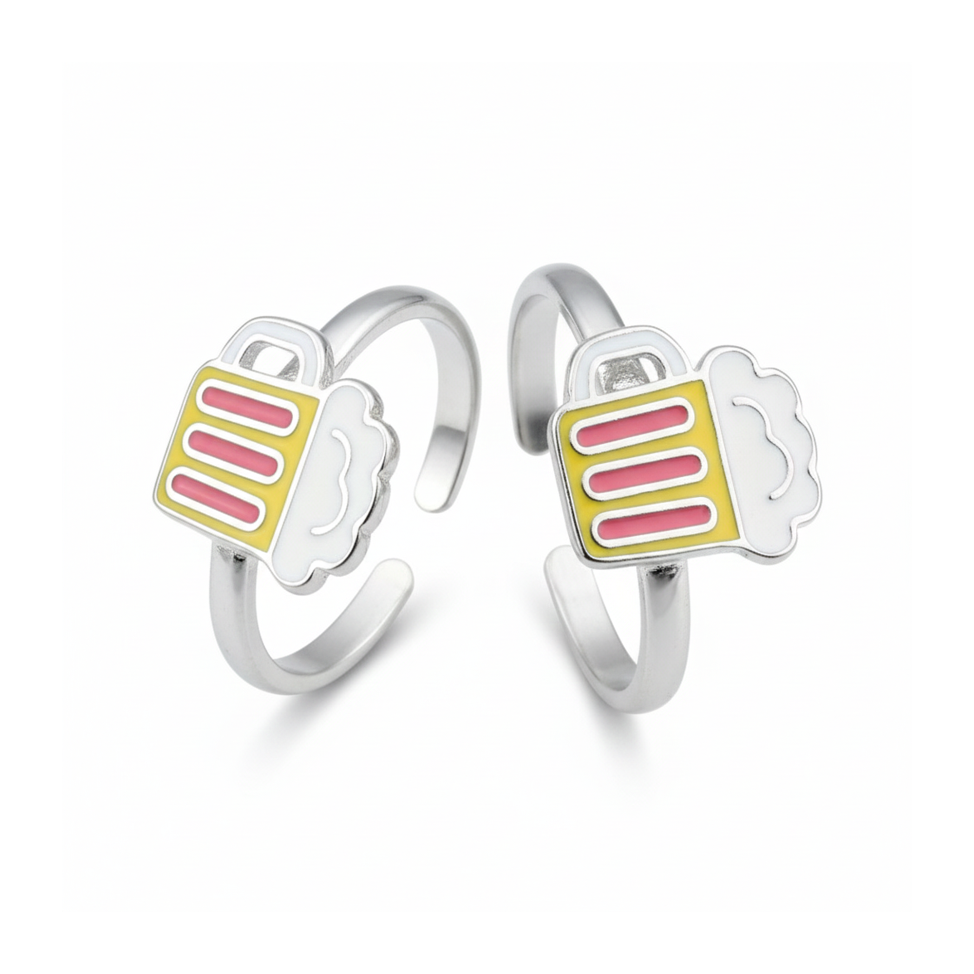 Silver Playful Beer Mug Toe Ring