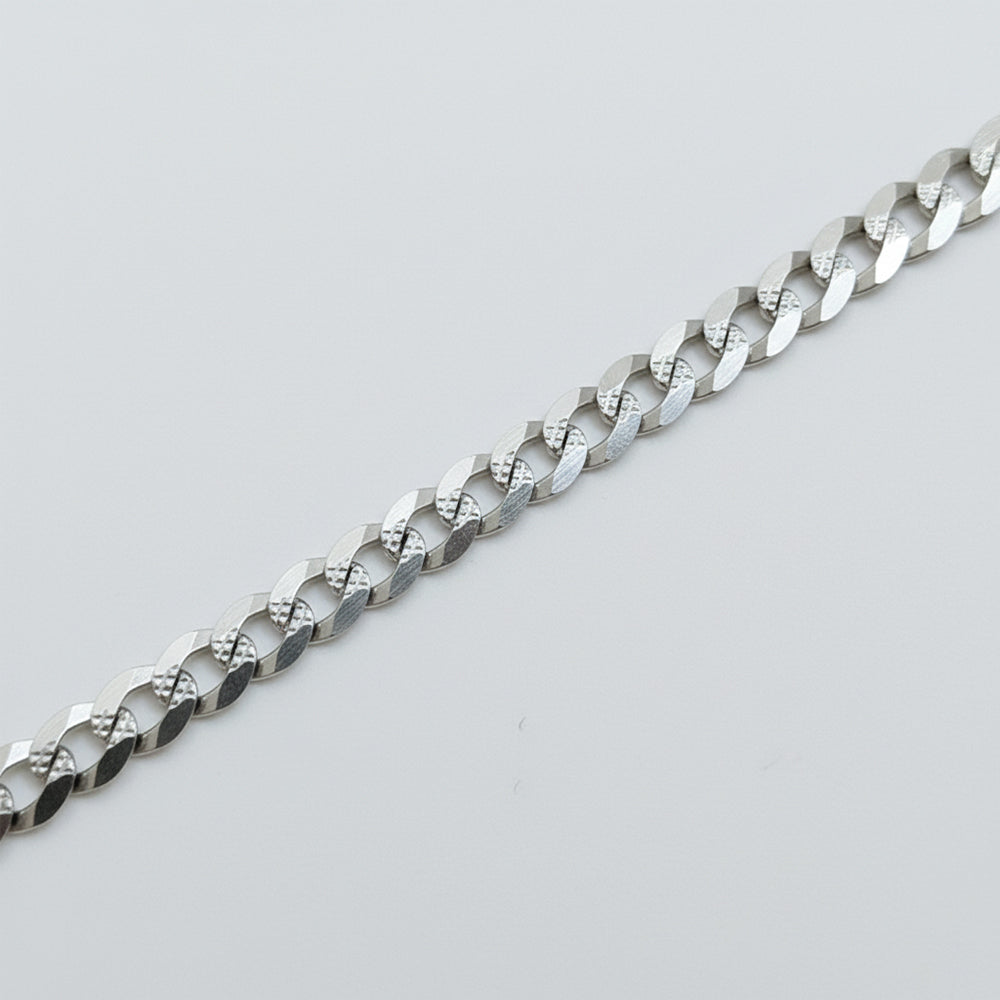 Silver Curb Interlock Chain For Him