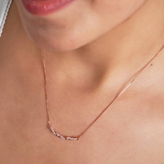Rose Gold Twisted Zircons Pendant