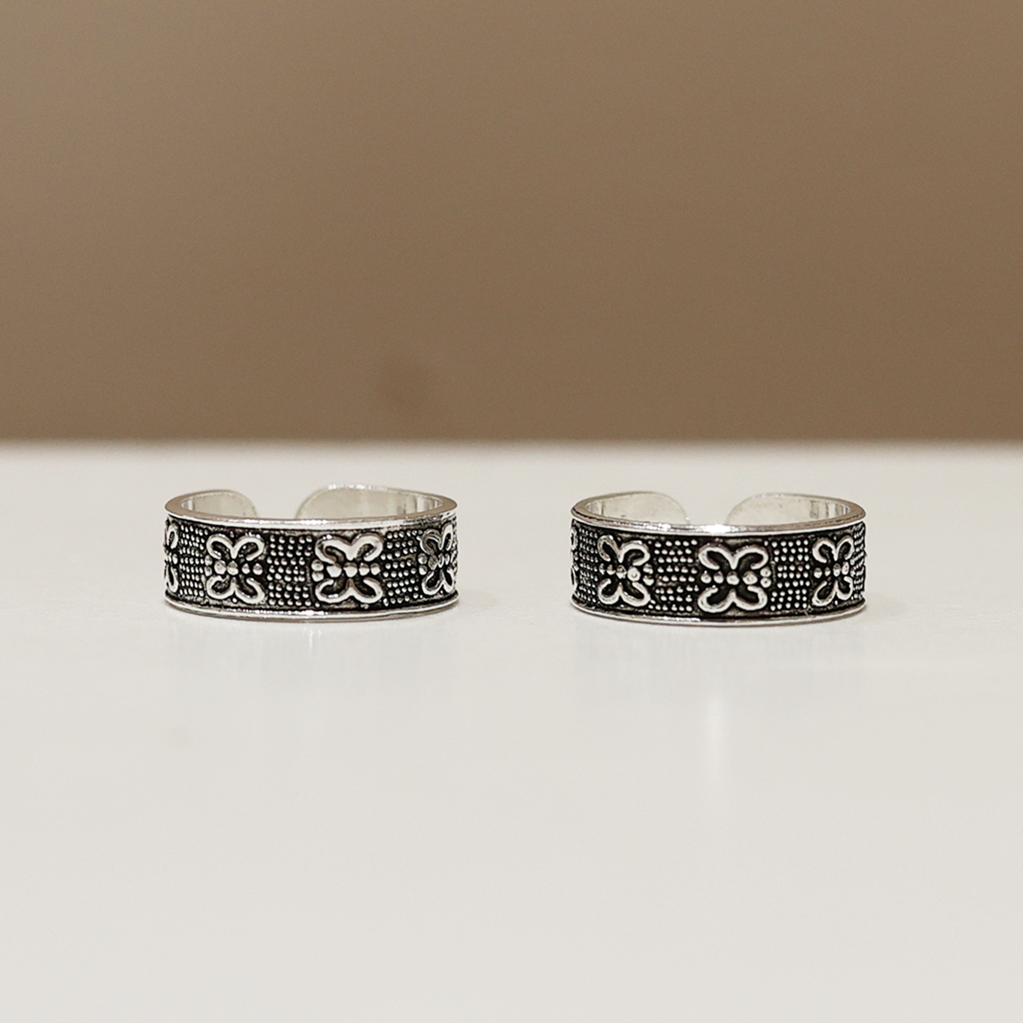 Silver Butterfly Oxidised Toe ring