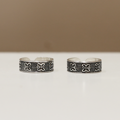 Silver Butterfly Oxidised Toe ring